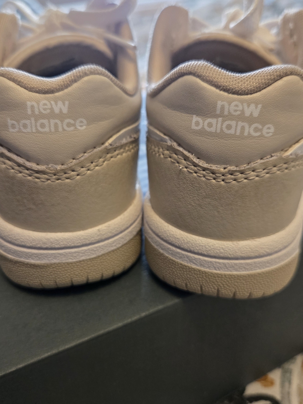 New Balance Kids Beige and White Sneakers - Picture 7 of 12